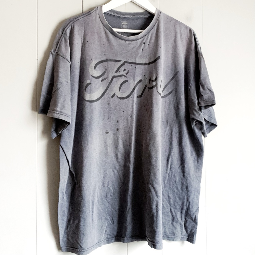 FORD Vintage Gray Distressed Ford Motor Co Logo Graphic TShirt XXL